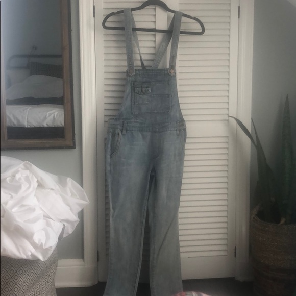 Free People Washed Denim Overalls - Picture 4 of 8